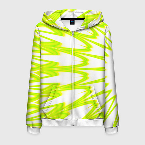 Мужская толстовка на молнии Color neon green / 3D-Белый – фото 1