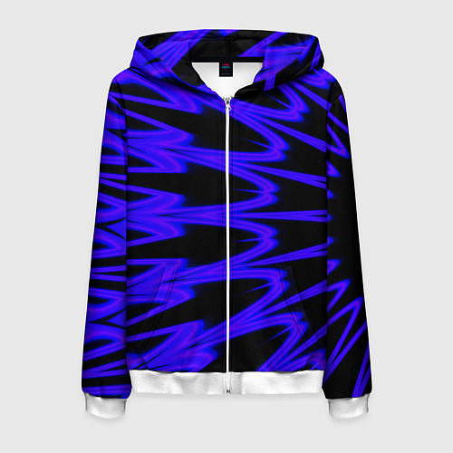 Мужская толстовка на молнии Color neon blue / 3D-Белый – фото 1