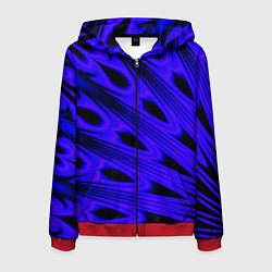 Толстовка 3D на молнии мужская Color neon blue, цвет: 3D-красный