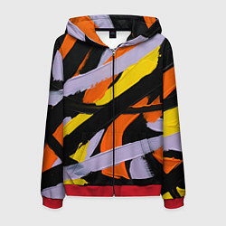 Мужская толстовка на молнии Полоски краски абстракция