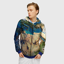 Толстовка 3D на молнии мужская Земля, цвет: 3D-синий — фото 2