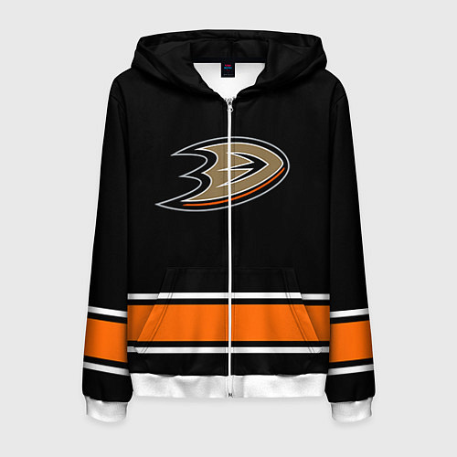 Мужская толстовка на молнии Anaheim Ducks Selanne / 3D-Белый – фото 1