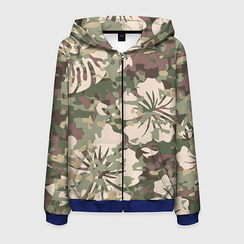 Мужская толстовка на молнии Камуфляж / 3D-Синий – фото 1