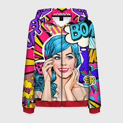 Толстовка 3D на молнии мужская Pop art, цвет: 3D-красный