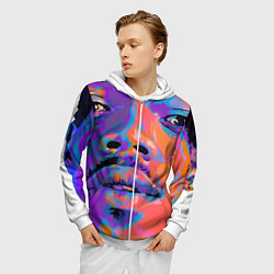 Толстовка 3D на молнии мужская Richard Kern, цвет: 3D-белый — фото 2