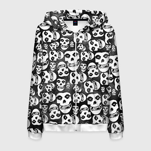 Мужская толстовка на молнии Misfits Pattern / 3D-Белый – фото 1