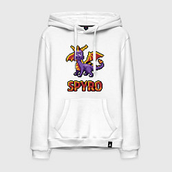Толстовка-худи хлопковая мужская Spyro: 8 bit, цвет: белый