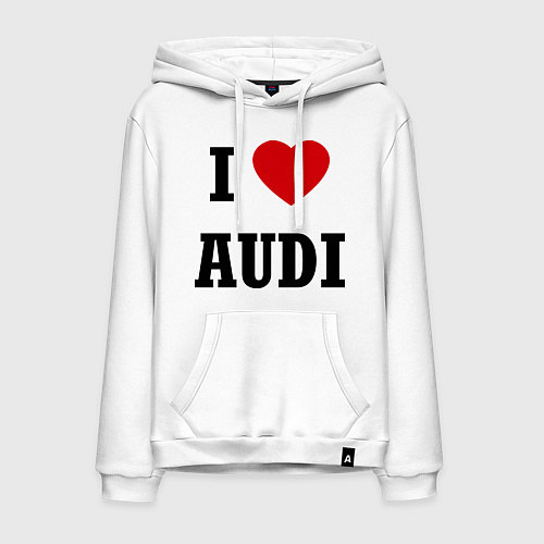 Мужская толстовка-худи I love audi / Белый – фото 1