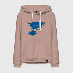 Толстовка-худи хлопковая мужская St Louis Blues, цвет: пыльно-розовый