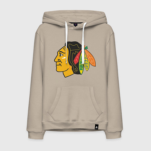 Мужская толстовка-худи Chicago Blackhawks / Миндальный – фото 1