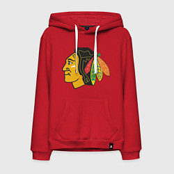 Толстовка-худи хлопковая мужская Chicago Blackhawks, цвет: красный