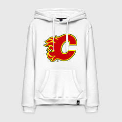 Толстовка-худи хлопковая мужская Calgary Flames цвета белый — фото 1