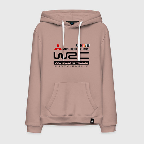Мужская толстовка-худи Mitsubishi wrc / Пыльно-розовый – фото 1