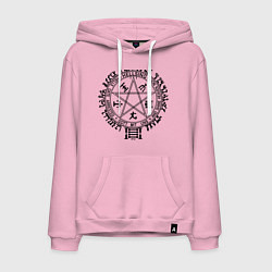 Толстовка-худи хлопковая мужская Hellsing Pentagram, цвет: светло-розовый