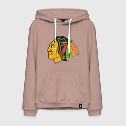 Толстовка-худи хлопковая мужская Chicago Blackhawks: Kane, цвет: пыльно-розовый