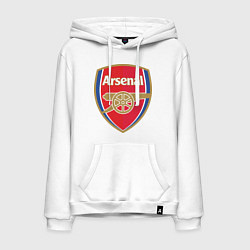 Толстовка-худи хлопковая мужская Arsenal FC, цвет: белый