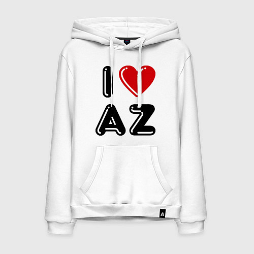 Мужская толстовка-худи I Love AZ / Белый – фото 1