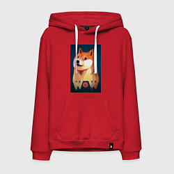 Толстовка-худи хлопковая мужская Wow Doge, цвет: красный