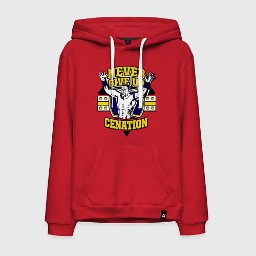 Мужская толстовка-худи Never Give Up: Cenation / Красный – фото 1