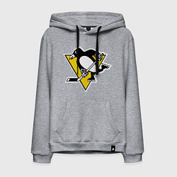 Толстовка-худи хлопковая мужская Pittsburgh Penguins, цвет: меланж