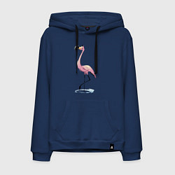 Толстовка-худи хлопковая мужская Гордый фламинго, цвет: тёмно-синий