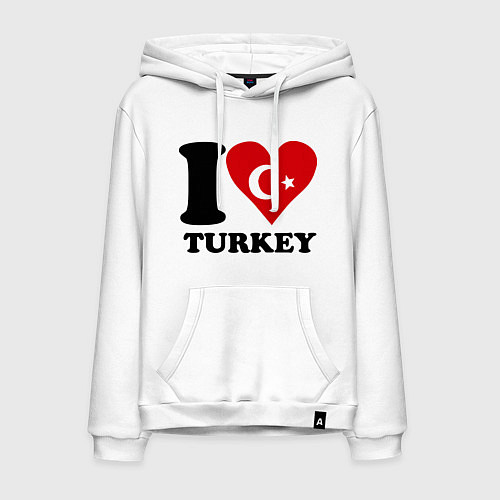 Мужская толстовка-худи I love turkey / Белый – фото 1