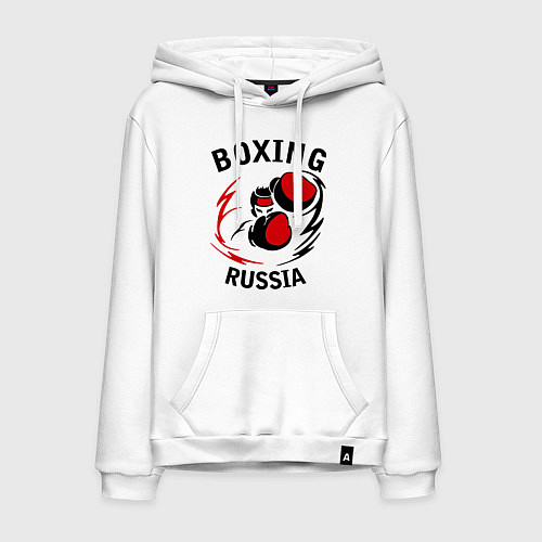 Мужская толстовка-худи Boxing Russia Forever / Белый – фото 1