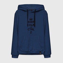 Толстовка-худи хлопковая мужская Keep Calm & Ctrl + Z, цвет: тёмно-синий
