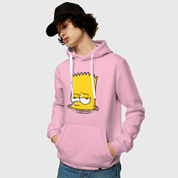 Толстовка-худи хлопковая мужская Bart drowns, цвет: светло-розовый — фото 2