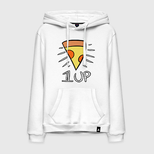 Мужская толстовка-худи Pizza Life 1UP / Белый – фото 1