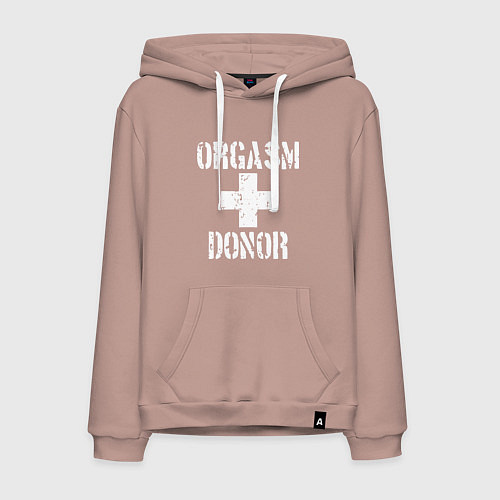 Мужская толстовка-худи Orgasm + donor / Пыльно-розовый – фото 1