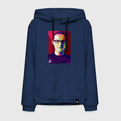 Толстовка-худи хлопковая мужская Chester Polygons, цвет: тёмно-синий