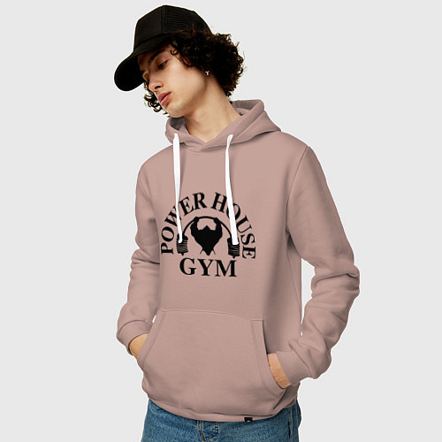 Мужская толстовка-худи Power House Gym / Пыльно-розовый – фото 3