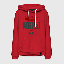 Толстовка-худи хлопковая мужская MEPHI, цвет: красный