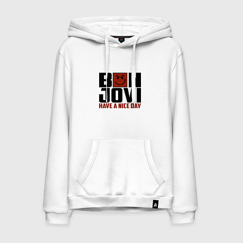 Мужская толстовка-худи Bon Jovi: Nice day / Белый – фото 1