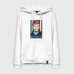 Толстовка-худи хлопковая мужская Bowie Poster, цвет: белый