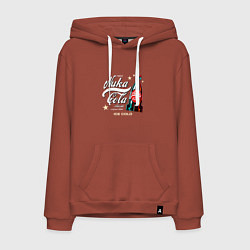 Толстовка-худи хлопковая мужская Nuka-Cola Enjoy, цвет: кирпичный