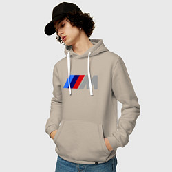 Толстовка-худи хлопковая мужская BMW M, цвет: миндальный — фото 2