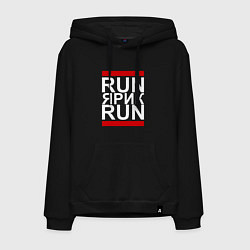 Толстовка-худи хлопковая мужская Run Ярик Run, цвет: черный