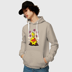 Толстовка-худи хлопковая мужская Homer Relax, цвет: миндальный — фото 2