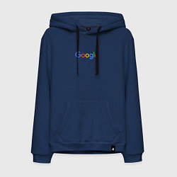 Толстовка-худи хлопковая мужская Google, цвет: тёмно-синий