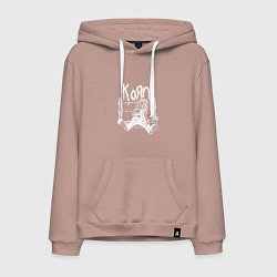 Толстовка-худи хлопковая мужская Korn, цвет: пыльно-розовый
