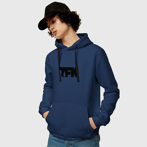 Мужская толстовка-худи TFK: Black Logo / Тёмно-синий – фото 3