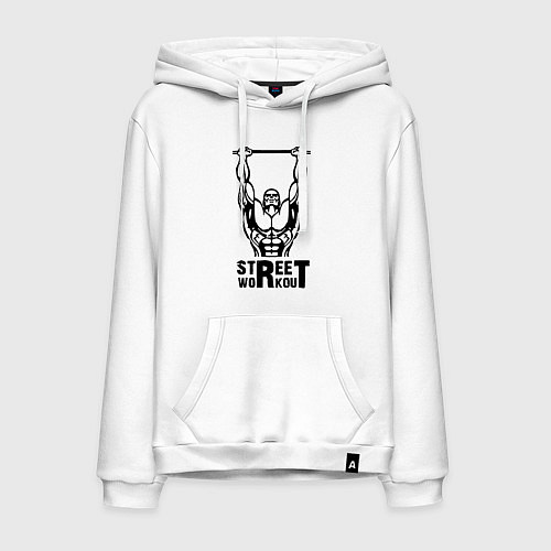 Мужская толстовка-худи Стрит воркаут чемпион / Белый – фото 1