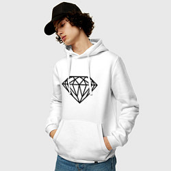 Толстовка-худи хлопковая мужская SWAG Diamond, цвет: белый — фото 2