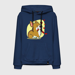 Толстовка-худи хлопковая мужская Влюбленный песик, цвет: тёмно-синий