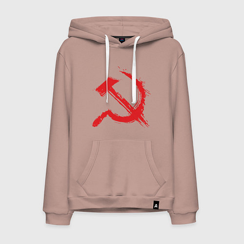 Мужская толстовка-худи Cерп и молот / Пыльно-розовый – фото 1