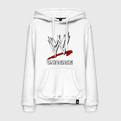 Толстовка-худи хлопковая мужская WWE universe, цвет: белый