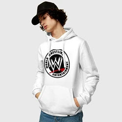 Толстовка-худи хлопковая мужская World wrestling entertainment, цвет: белый — фото 2