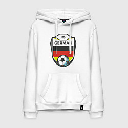 Толстовка-худи хлопковая мужская German Soccer, цвет: белый